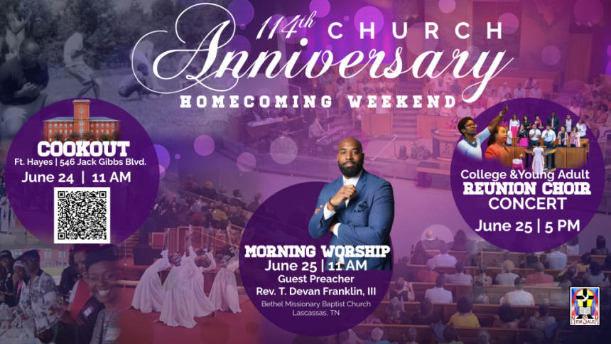 114th Church Anniversary & Homecoming weekend on the weekend of June 24th & 25th.